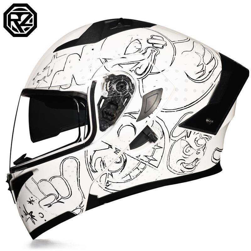 Orz-992-Motorcycle Helmet, Men's and Women's Open Face Helmet, Dual Mirror Motorcycle, Four Season Personalized Tail Wing