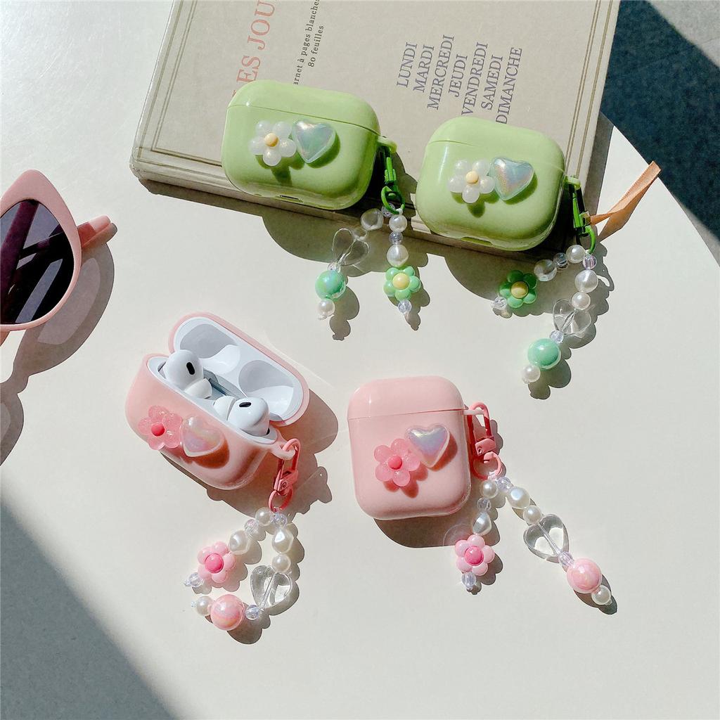 Ins Daisy Love for Apple AirPods Second Generation Bluetooth Headset Case Apple Pro1 Generation Headphone Case