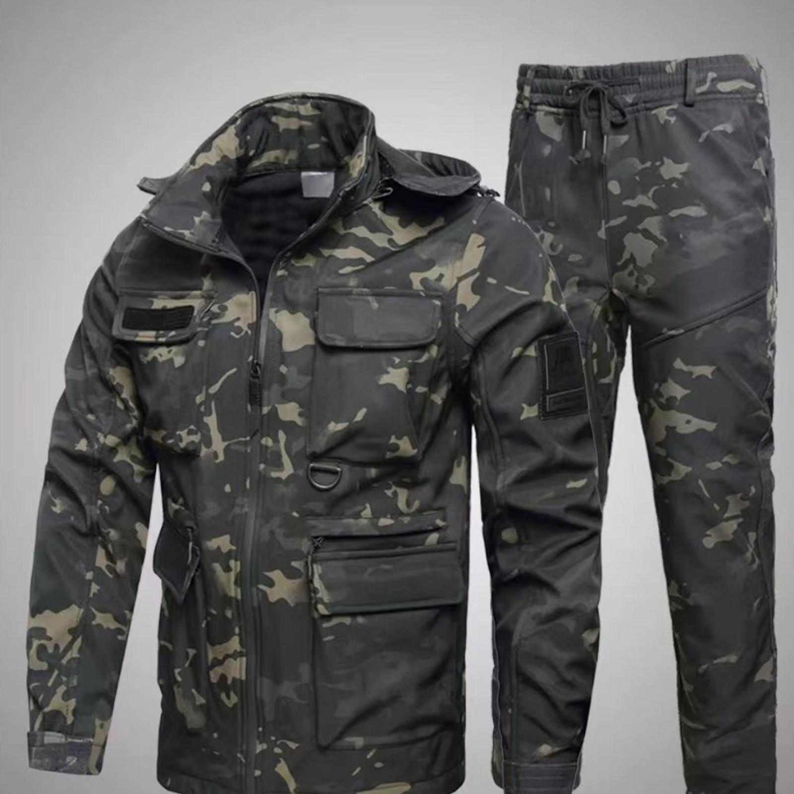 

Мужской костюм для активного отдыха Мужской костюм с плюшевой подкладкой Защита от холода Ветрозащитный Водонепроницаемый Теплый Костюм для велоспорта Альпинизма Костюм для активного отдыха XL