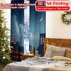 Set Of 2 Flat Printing Curtains Without Rod Cityscape Night View Easter Holiday Digital Polyester Easy Made