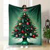 Christmas Tree with Colorful Ornaments Patterned Flannel Blanket Perfect for the Bedroom Living Room, Sofa, or a Little Nap