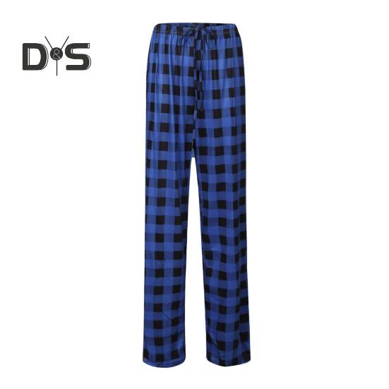 Women Pants High Elastic Waist Drawstring Wide Leg Loose Contrast Color Plaid Print Casual Soft Breathable Pockets Full Length Lady Long Trousers