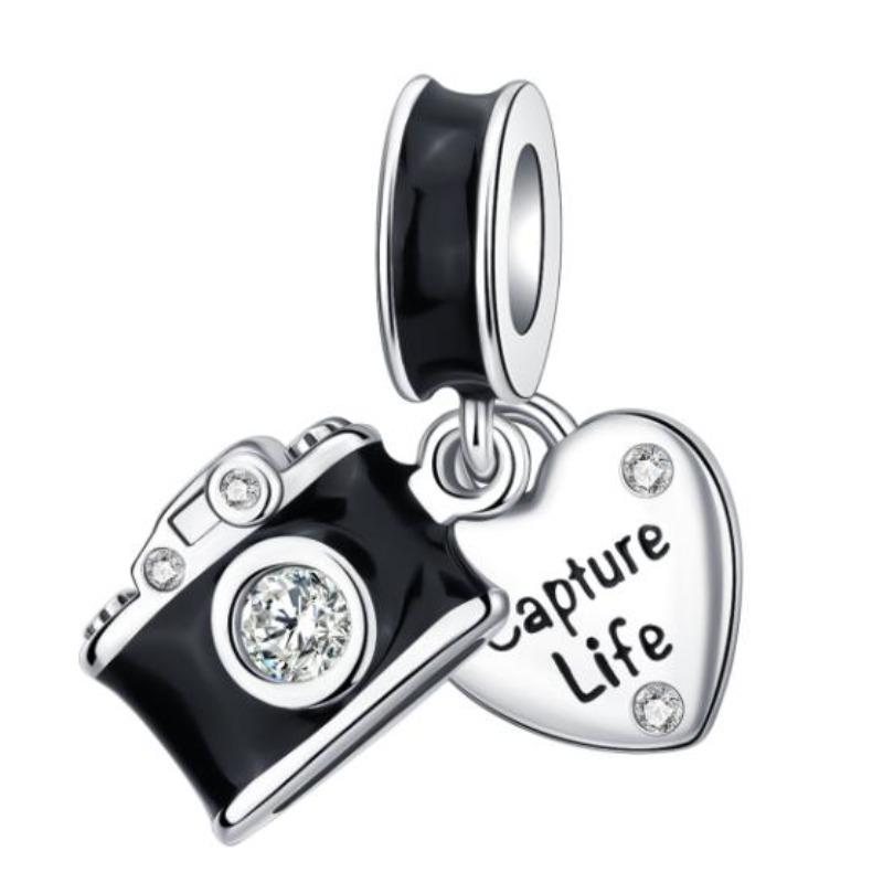 Back To School Copper Charms Bag Earphone Magic Cube Watch Games Console Bead Pendant Fit Bracelet Necklace Jewelry