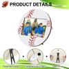 2Pcs Wood Baseball Soccer Photo Frames Sports Themed Tabletop Display Picture Holders for Home Decors for Athletes Team