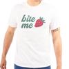 Funny Sarcastic Attitude Bite Me Strawberry Womens or Mens Crewneck T Shirt Tee