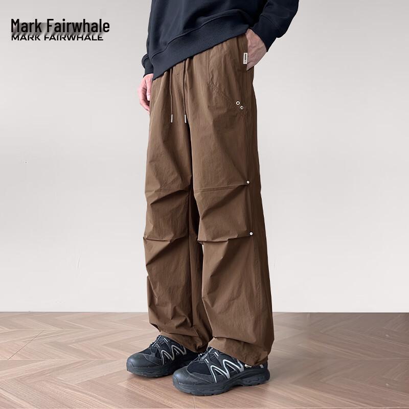 Mark Fairwhale Men's Lightweight Pleated Parachute Cargo Pants