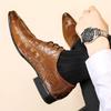 Men's Crocodile Pattern Leather Oxford Shoes - British Style, Cowhide Business Fashion