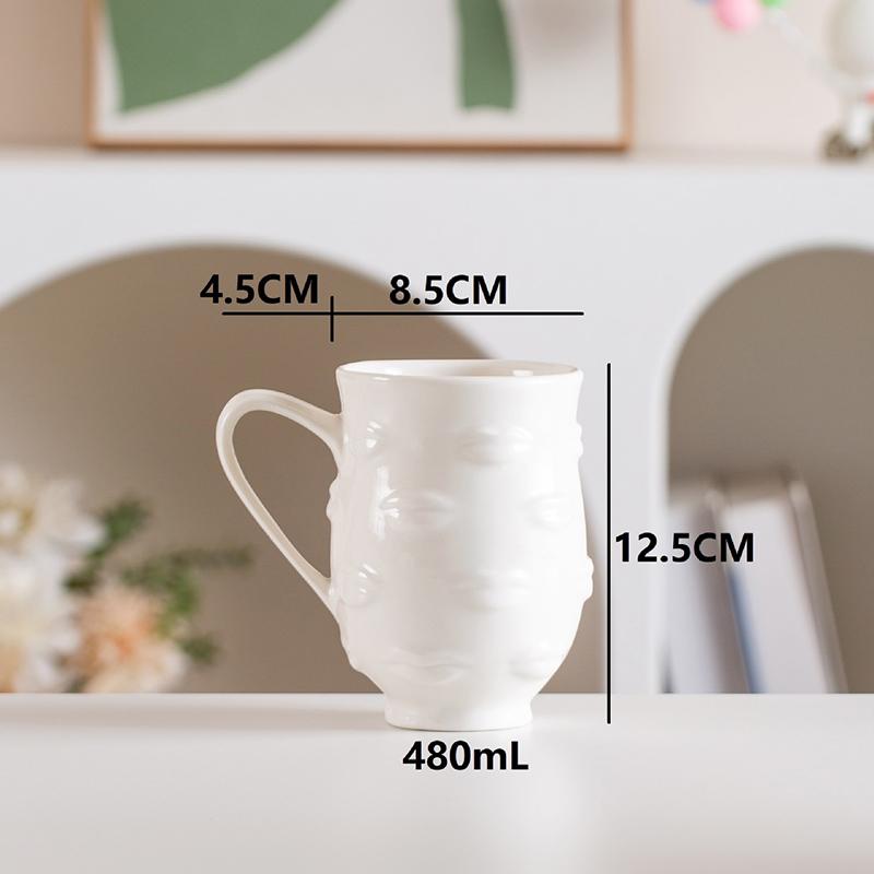 Abstract Human Face Ceramic Mugs Creative Cup Dining Table Coffee Mug Milk Cups Afternoon Tea Teacup Fruits Juice Container
