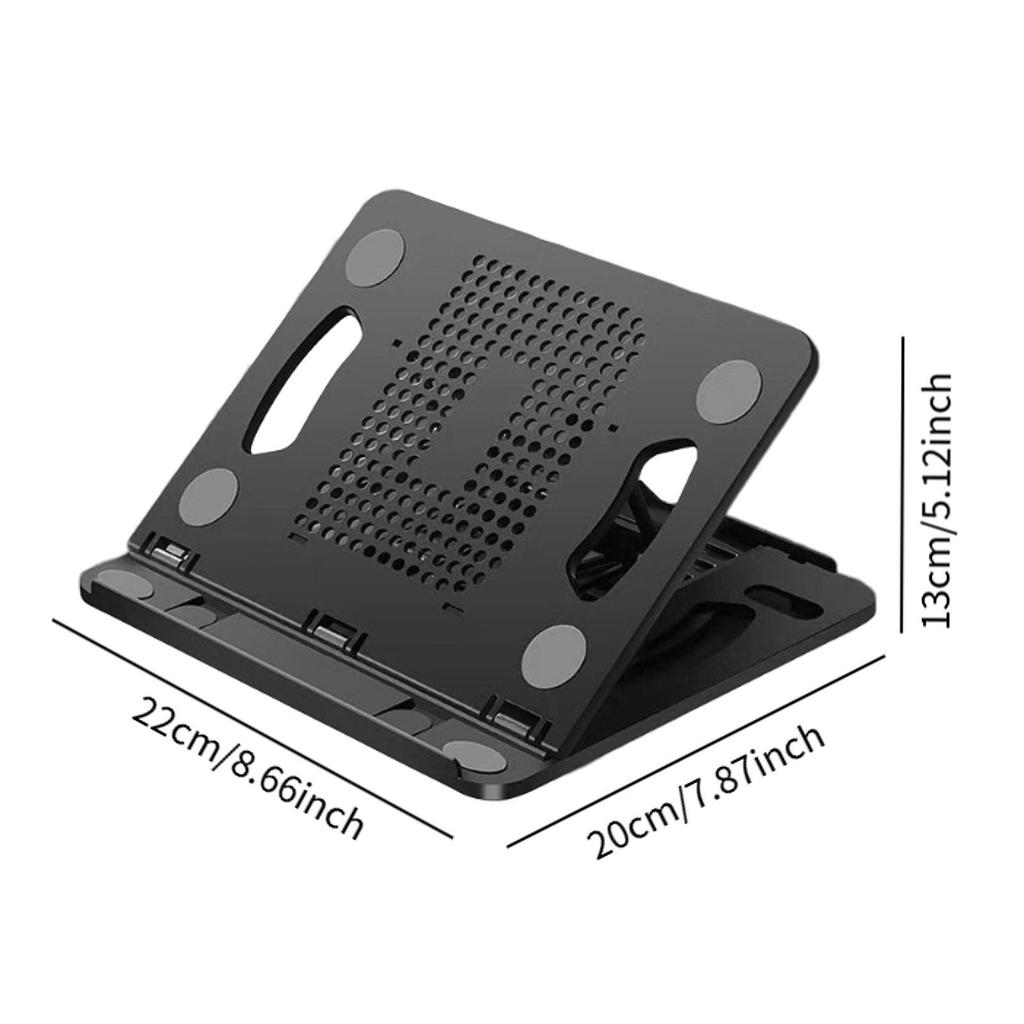 Laptop Stand Lightweight Nonslip Folded Ventilated Cooling Shelf Adjustable 8 Positions for Desk Study Living Room Home Bedroom