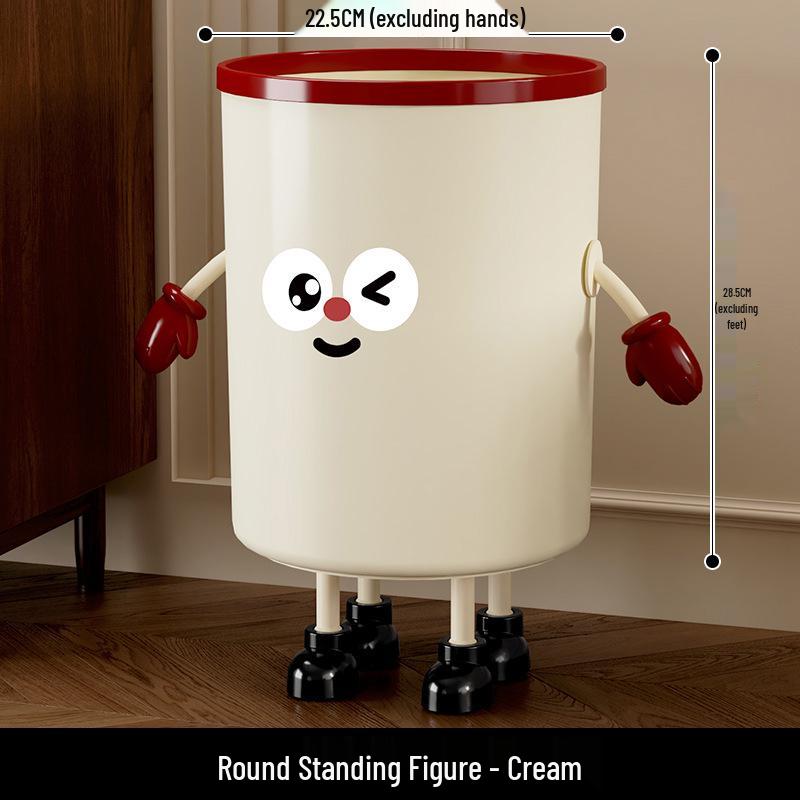High-Capacity Cute Trash Can with Lid for Kitchen, Bedroom, Bathroom, and Living Room