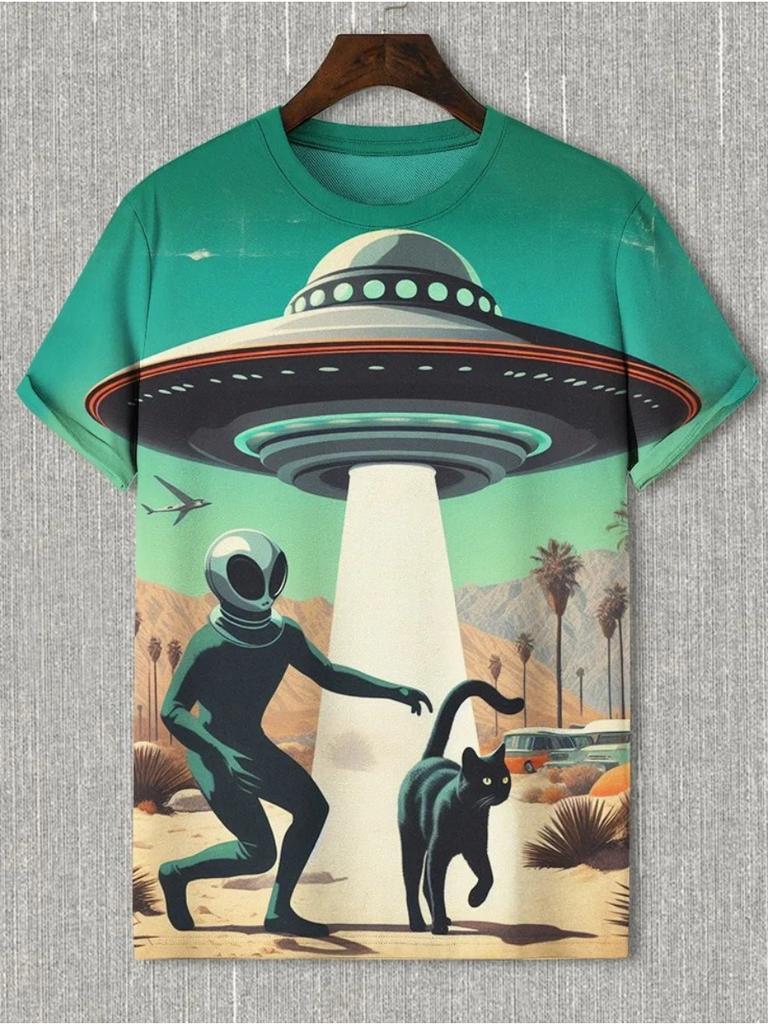 Men's Funny Animal Printed T Shirt Short Sleeved Tees Tops 3D Print O-Neck Shirts Party Summer Casual Men's Clothing Apparel