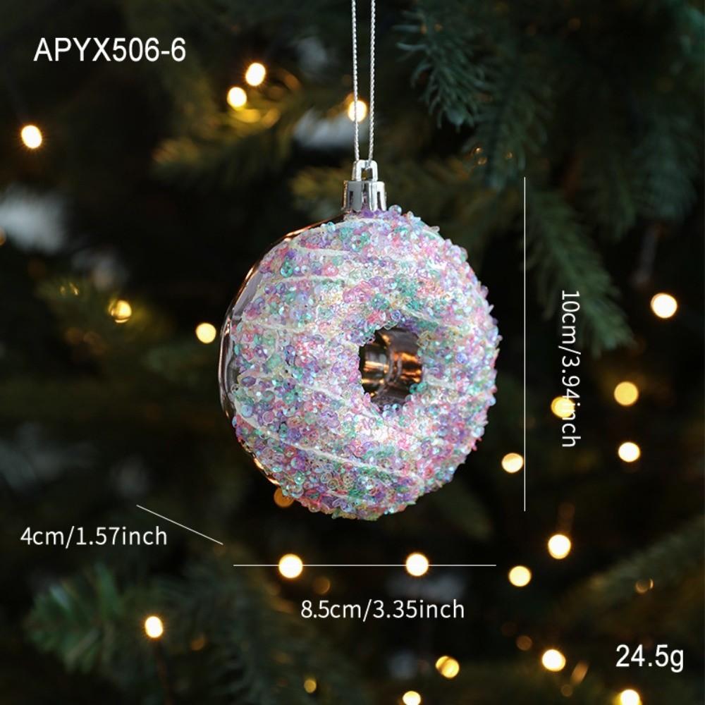 Snowflake Christmas Tree Ornament PVC 3D Pink Pendant DIY Lollipop Ornaments Holiday Decor