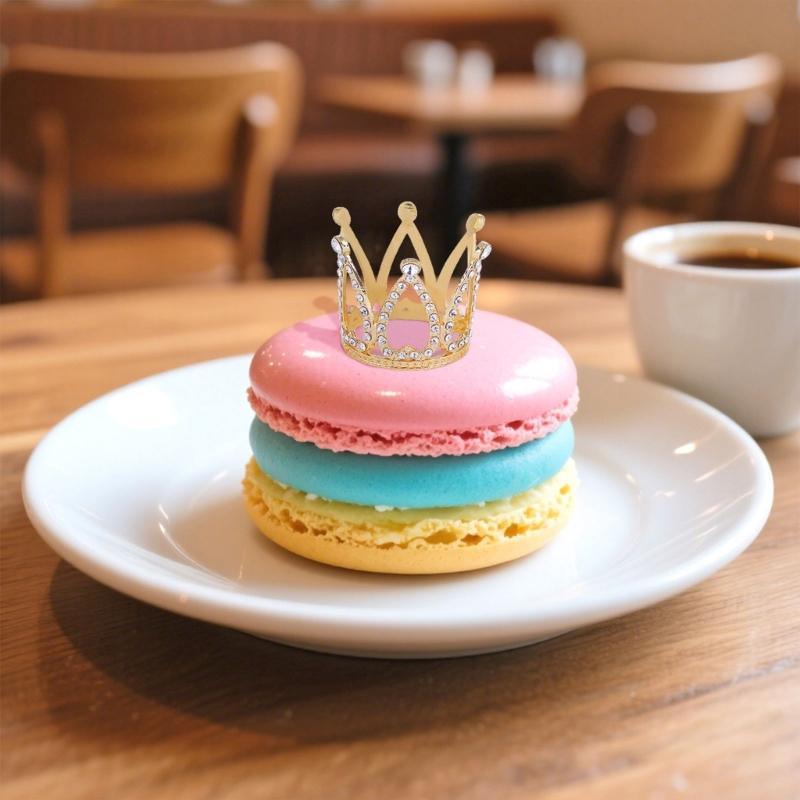 Mini Crown Cake Toppers Metal Rhinestones Princess Tiaras Royal Decors with a Bright Finish for Decorating Cake, Bouquets, Flower Gift Boxes, and Gift