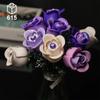 Purple Rose Bouquet Building Blocks - DIY Artificial Flower Bricks, Romantic Decor, Valentine/Easter/Mother's Day Gift