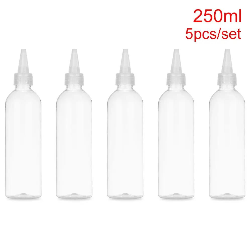 5pcs Empty Dropper Bottle PE plastic glue bottles with Screw-On Lids Squeezable Liquid Ink Refillable Squeeze Bottle 10-250ml