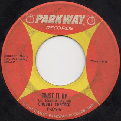 7-Zoll Schallplatte CHUBBY CHECKER - Twist It Up / Surf Party P879 Parkway 1963 US Rock Gebraucht