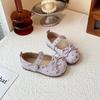 Girls Sweet Floral Small Leather Shoes 2025 Spring and Autumn New Baby Girl Bow Foreign Style Princess Shoes Children's Single Shoes
