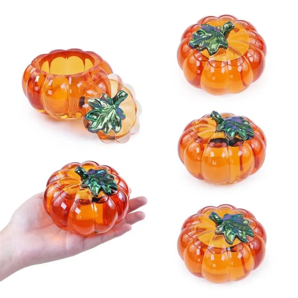 Halloween Pumpkin Storage Box DIY Crystal Epoxy Resin Crafts Making Witch Storage Jar Halloween Witch Hat Candle Mirror Mould