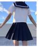 White Short Sleeve Sailor Uniform Set for Men and Plus JK Includes Tie and Mini for School Cultural and Photo Shoots [Somnvs258] Three-Piece Women,