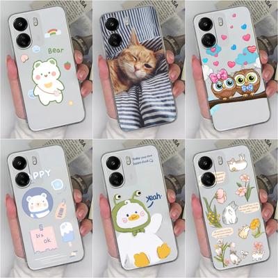 Cover For Xiaomi Redmi K60 Ultra 13C Note 13 Pro+ 4G 5G 12S K70E 5G A3 Cases Cartoon Pattern Cat Owl Transparent Soft Silicone Capas Housing For Redmi