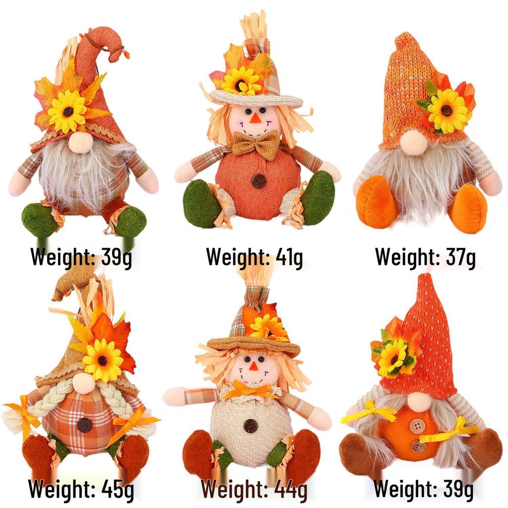 Thanksgiving Harvest Sunflower Scarecrow Plush Doll Decor