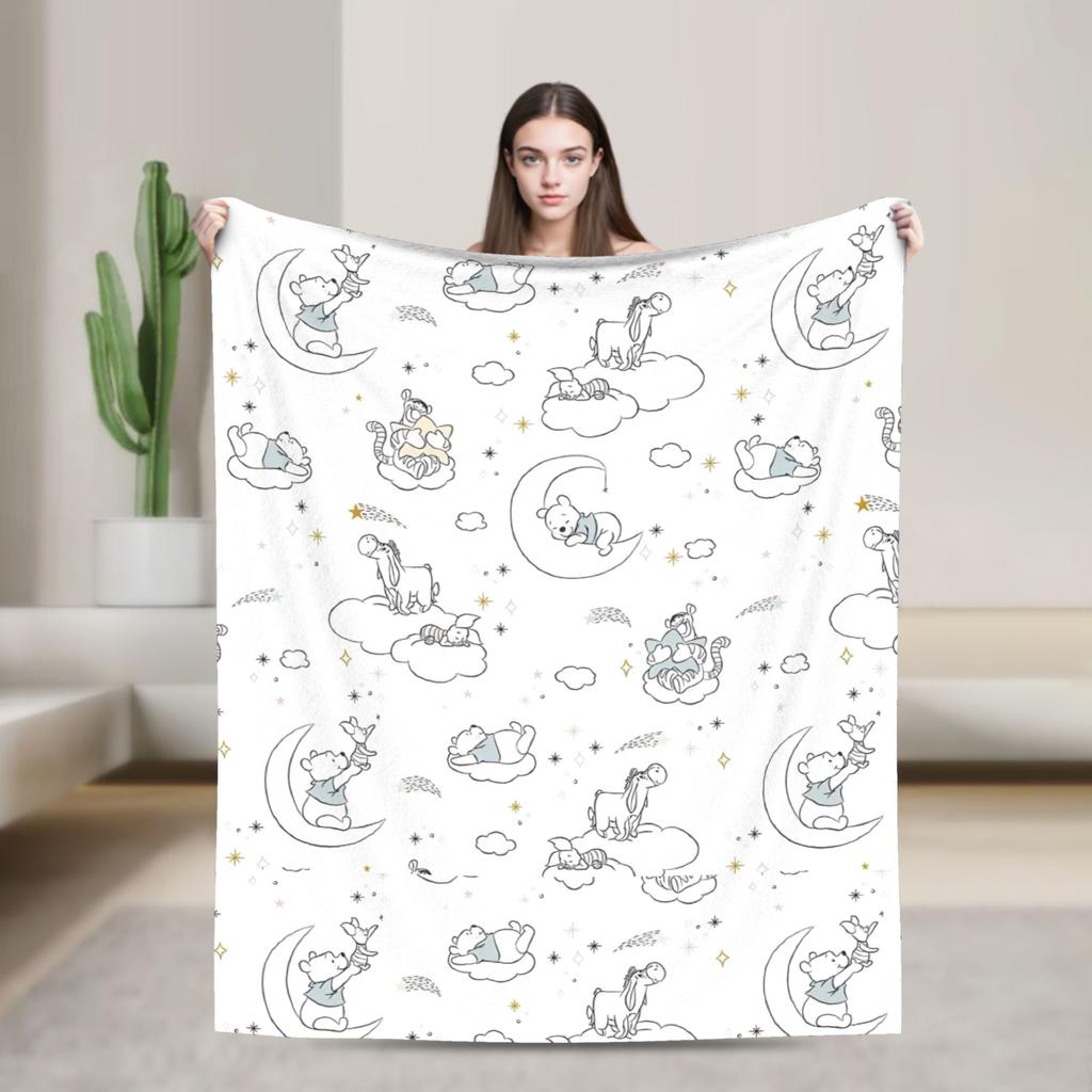 W-Winnies the P-Pooh Blankets Quality Warm Soft  Bedding Throws Winter Kids Adult Couch Chair Aesthetic Bedspread