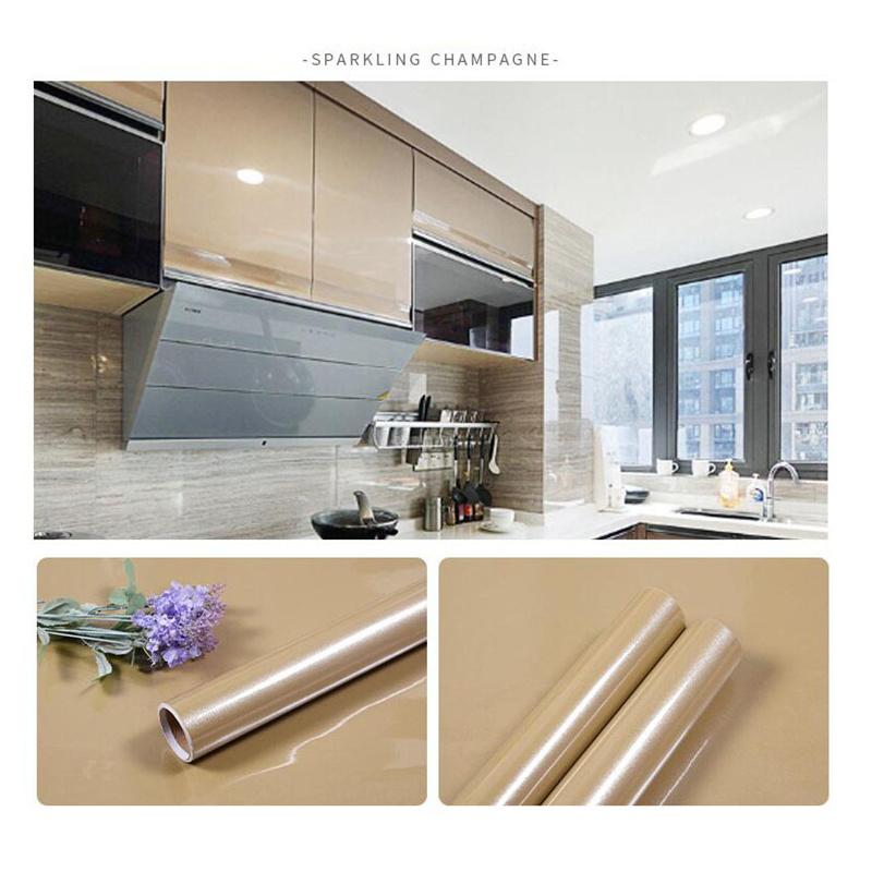 Thicken PVC Stoving Varnish DIY Self Adhesive WallPaper Furniture Renovation Stickers Kitchen Waterproof  Decorative Film