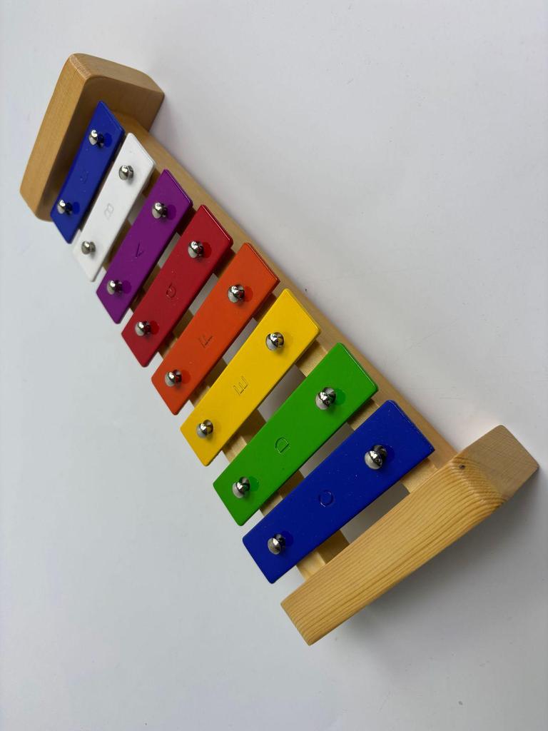 Colorful 8-Note Wooden & Aluminum Xylophone for Toddlers - Early Education Glockenspiel Toy