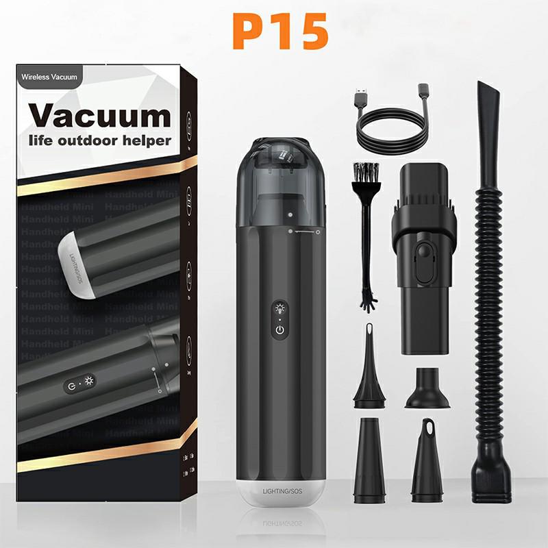 P13 Multifunctional Car Vacuum Cleaner with 10000Pa Suction, Outdoor Lighting, Air Blowing, and Inflation.