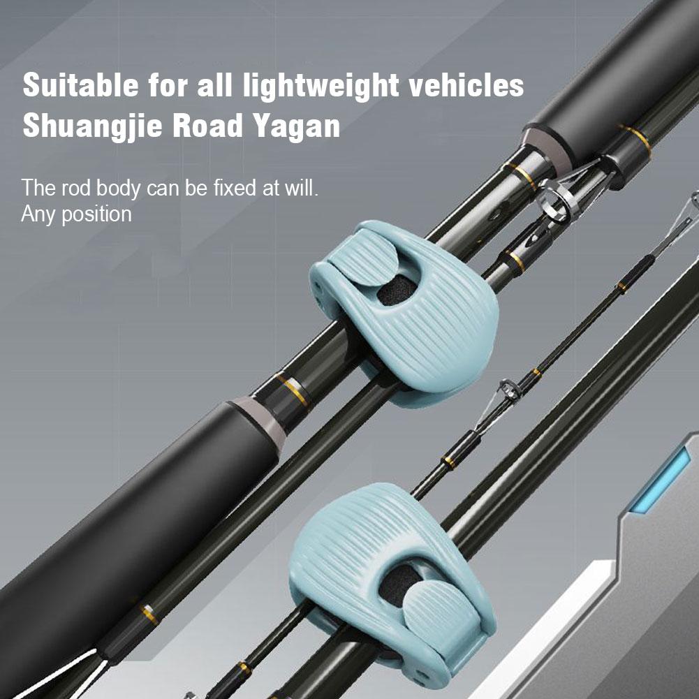 4PCS Fishing Rod Holder - Portable Takedown Fishing Rod Clips for Ground/Car/Wall/Beach, Auto Fixed Fish Poles Holders Strap