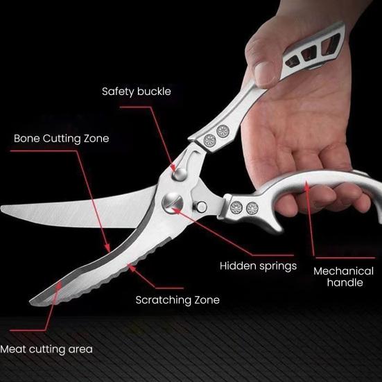 Kitchen Scissors Heavy Duty Poultry Shears with Safety Lock Stainless Steel Blades Meat Fish Vegetables Cutting Shears