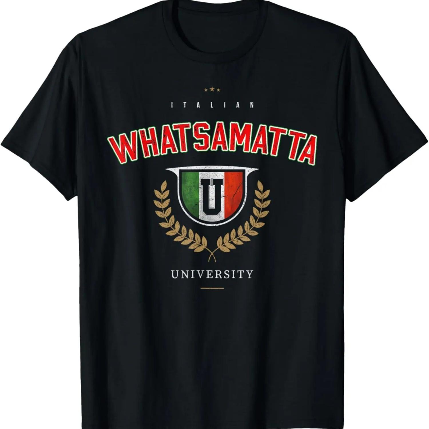 

Italian Whatsamatta U University Italy Funny Pun Men Women T-Shirt XXXXXL чорний