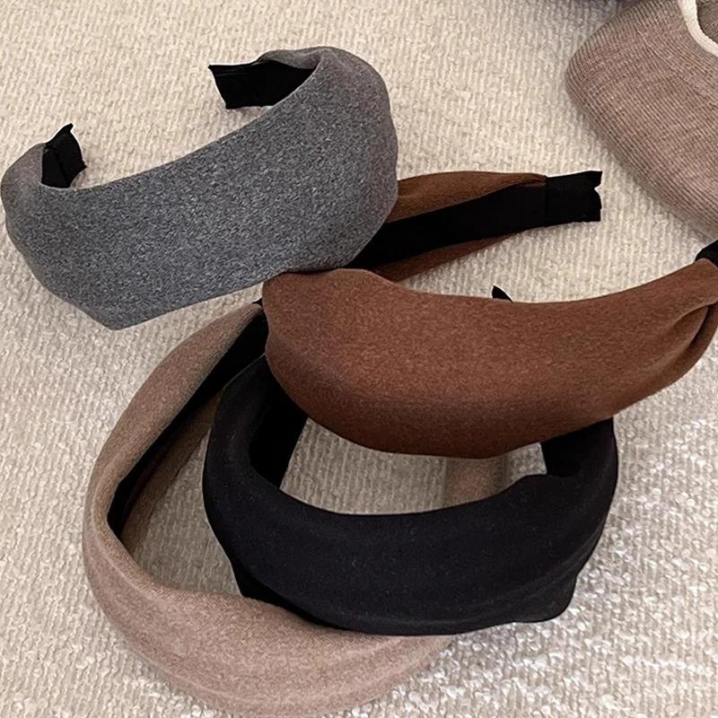 Vintage Solid Soft Cotton Hairband For Women Girls Sweet Hair Ornament Hoop Fashion Hair Accessories