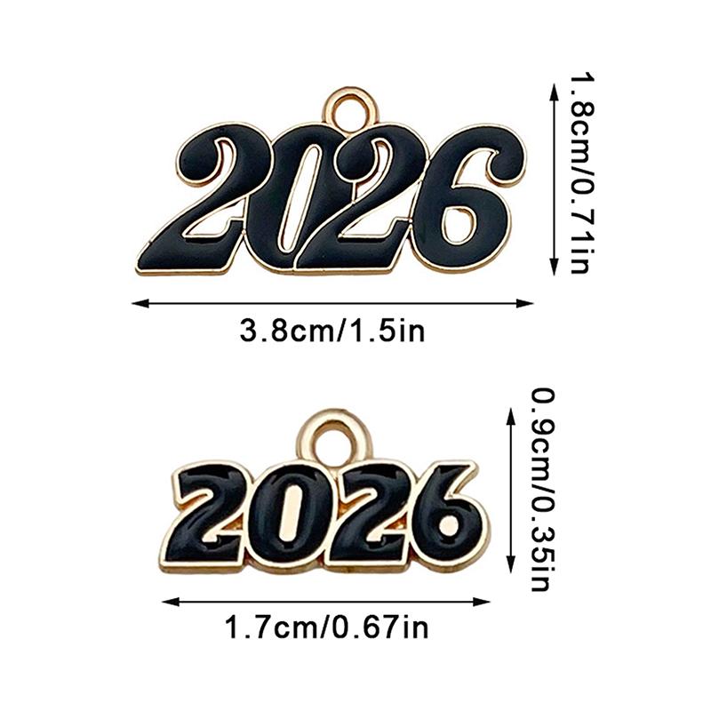 10/20/30Pcs 2026 Charms Alloy Number Pendant For Diy Graduation Bracelet Necklace Earrings Keychain Jewelry Making Accessories
