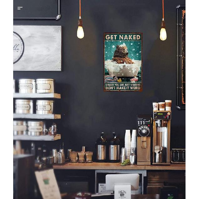 Ainbash Bear Bath Metal Tin Retro Sign Metal Poster Bear Metal Poster Funny Bathroom Wall Art Bathroom Hanging Decor Home Decor Funny Toilet Metal