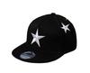Sproutsy Kids' Star Baseball Cap, Cool and Stylish Flat Straight Snapback Cap (Black)