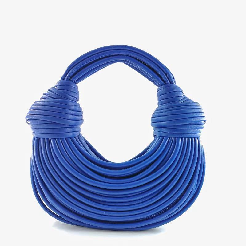 

Плетеная сумка через плечо для женщин, маленькая сумка-клатч из искусственной кожи, женская сумка-сумка с ручкой сверху в виде лапши, сумка-тоут для выпускного вечера синий