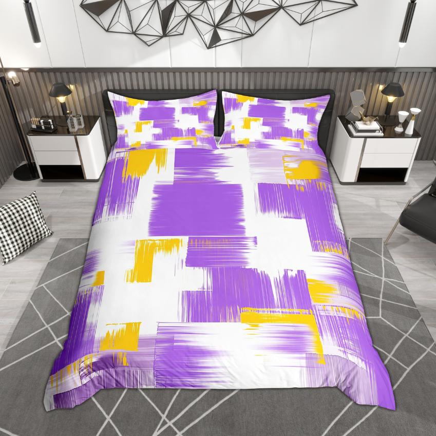 Homewish Aesthetic Ombre Duvet Cover Set, Chic Oil Painting Bedding Set, Hippie Graffiti Quilt Cover Set, Minimalist Room Decor