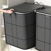 Black Foldable Wardrobe Storage Box | Stackable Large Capacity Organizer, Space-Saving Thickened Moving and Packing Bag with Dual Zippers and Handles