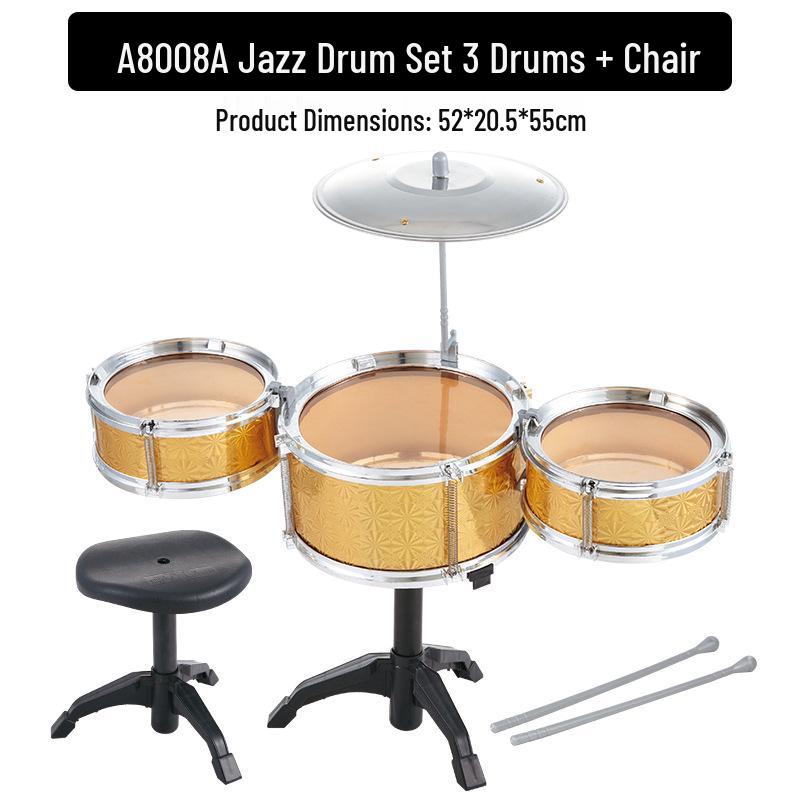 Kids' Drum Kit with Lights & Mic - Electronic Keyboard and Percussion Musical Toy