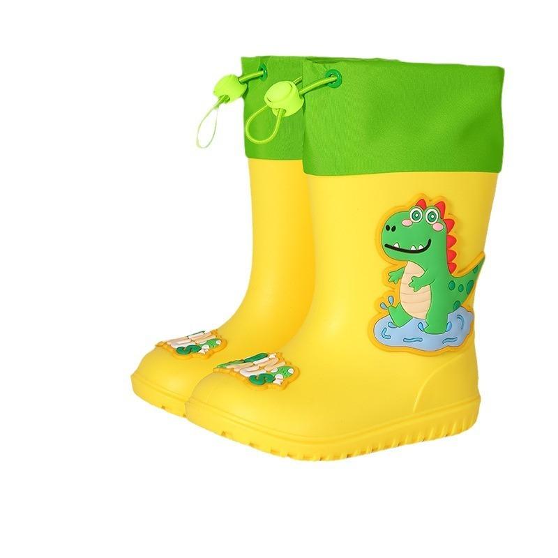 Children's rain boots boy toddler baby child water shoes waterproof and non-slip bundle mouth velvet outdoor lightweight cartoon rain boots