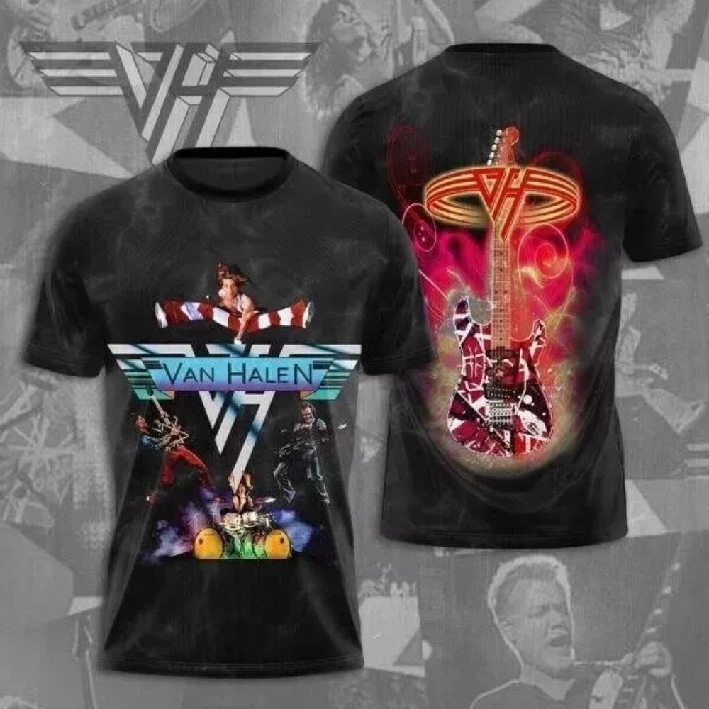 Van Halen Rock Classic T-Shirts 3D Print Men Women Short Sleeve Round Neck T Shirt Harajuku Hip Hop Top Tees Clothing