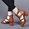 Mode Hochhackige Sandalen Weibliche Neue Sommer Fischmaulschuhe Blockabsatz Römische Zurück Reißverschluss Sandalen Feste Beiläufige Sandales Femmes