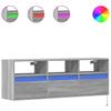 TV Wall Cabinet with LED Lighting Gray Sonoma 130 x 31 x 45 cm