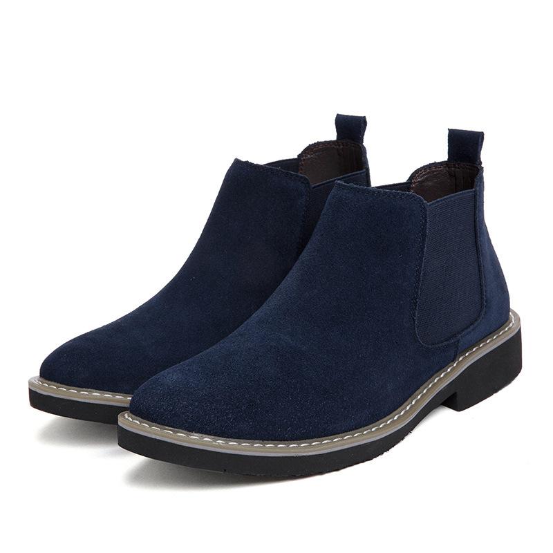 Casual Shoes Man Spring New Fashion Casual Men Ankle Chelsea Boots Male Shoes Cow Suede Leather Slip On Motorcycle Man Boothh5