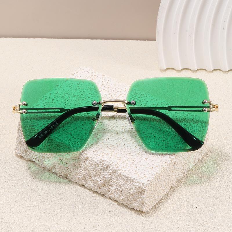 

Rimless Cut Edge Sunglasses Women Square Shape Anti-Reflective Man Sun Glass Driving Fishing Sun Glasses Women