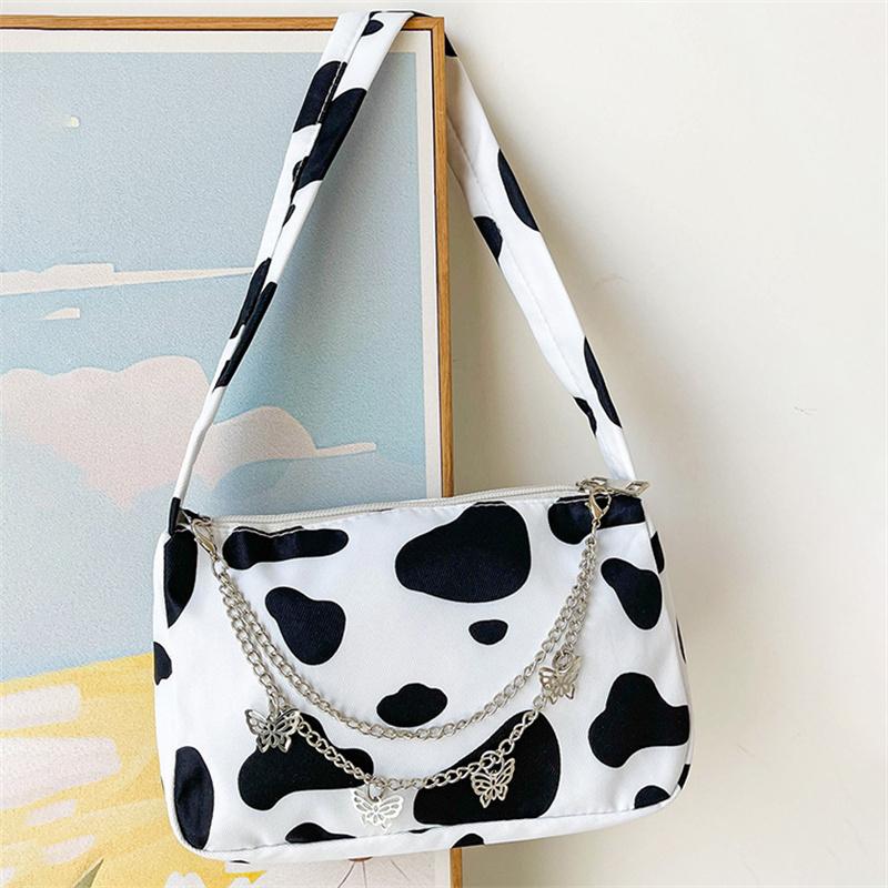 

Модная сумка через плечо на молнии, мини-модная сумка под мышками с узором бабочки, маленькая стильная сумка с цепочкой и декором