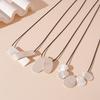 Simple metallic irregular oval square adjustable sweater chain European and American niche necklace 