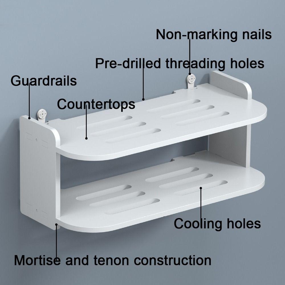 Strong Load-Bearing 2 Layer Wall Shelf 2/3 Layers Router Placement Rack  for Home