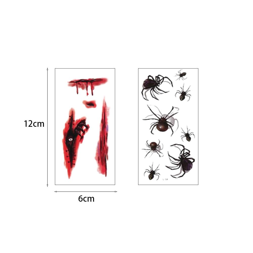 Men Halloween Waterproof Lifelike Face Patch Body Art Stickers Temporary Tattoos Tattoo Stickers